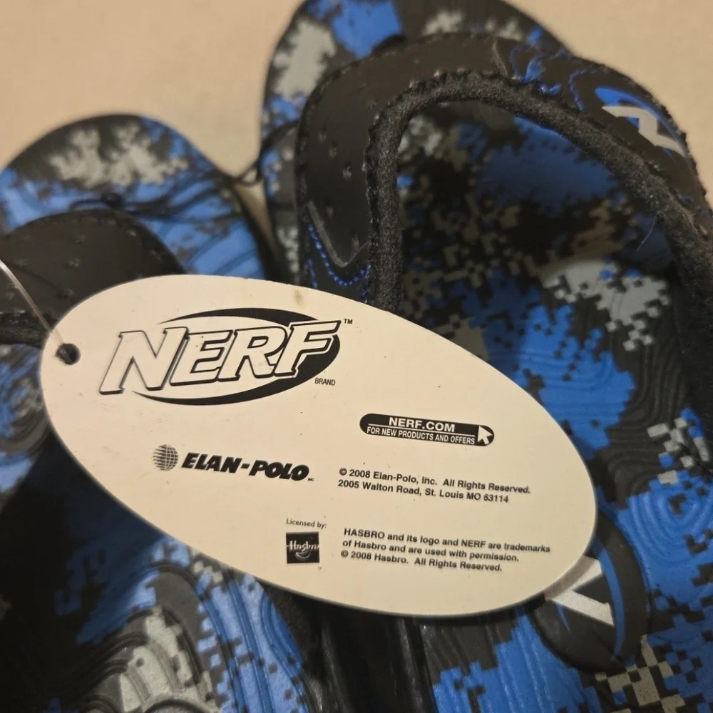 NWT LITTLE BOYS NERF SANDALS FLIP FLOPS DARK BLUE SIZE 9-10